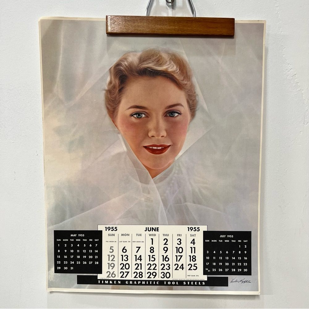 Vintage Calendar Girl Poster June 1955 original condition